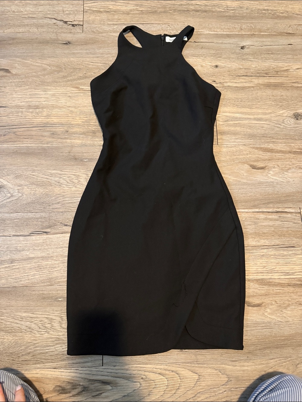 Elizabeth and James Black Halter Mini Dress